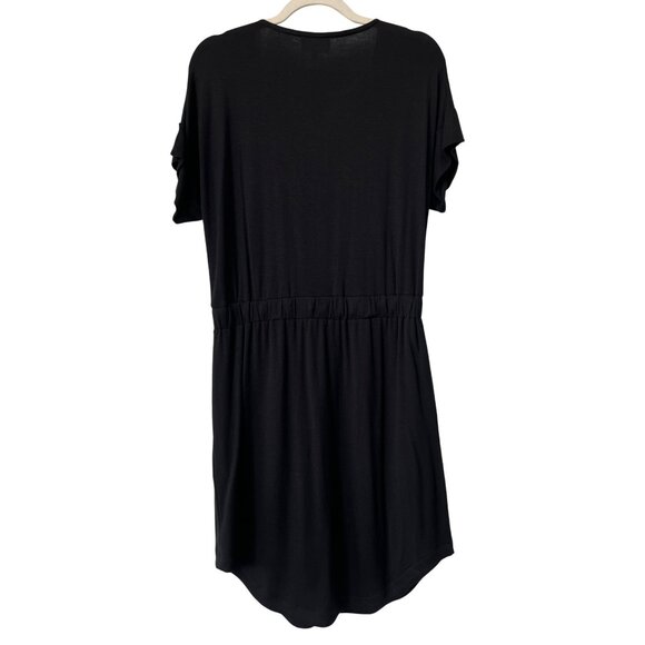 Soma Weekend Softlite Tee Shirt Dress Women S Short Sleeve Drawstring Black Chic - Picture 3 of 7